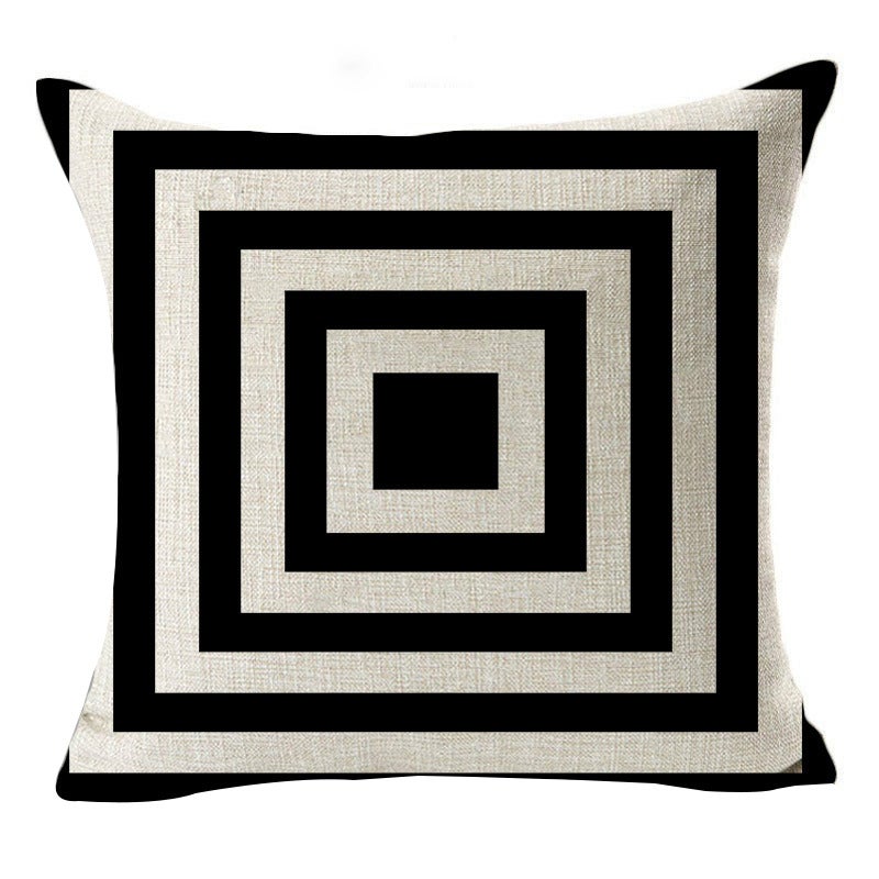 Federa per cuscino in bianco e nero, decorazione moderna per la casa nera, decorazione per la