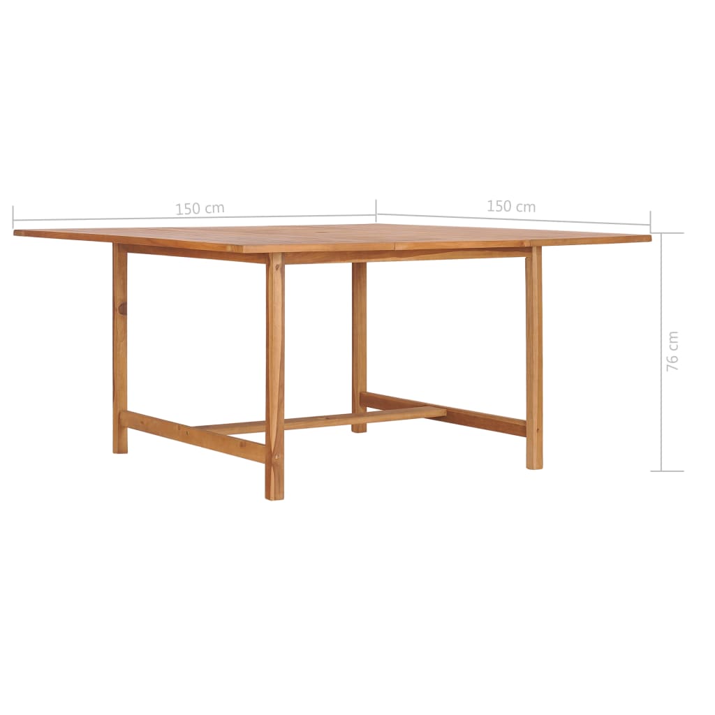 Table à manger de jardin carré en Bois Marron 4 places - 6