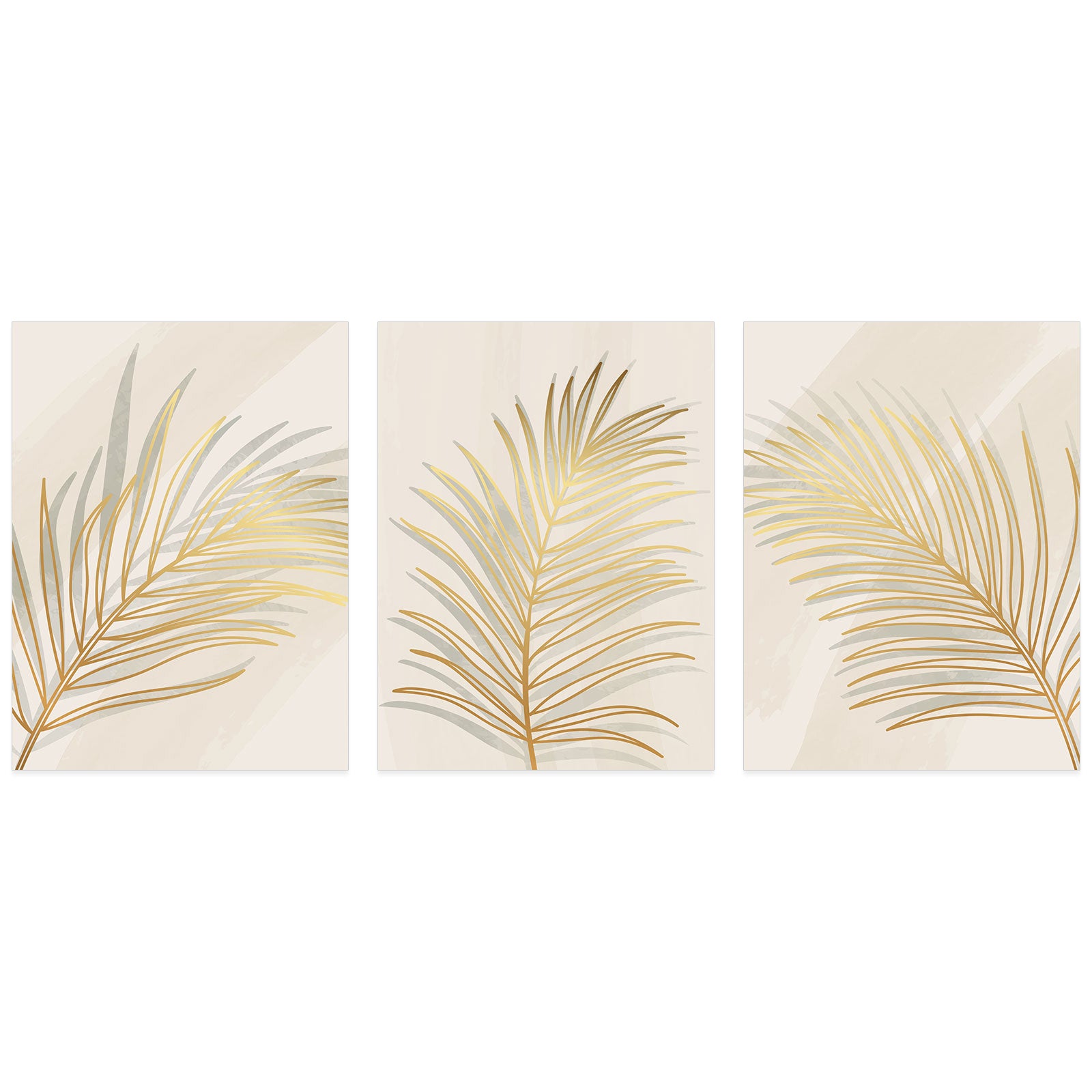 Lot de 3 Affiches / Posters Triptyque - Feuilles 3617689994093 - Bordure noire - 3 Affiches - 21x29,7 cm (Cadres non fournis) - 2