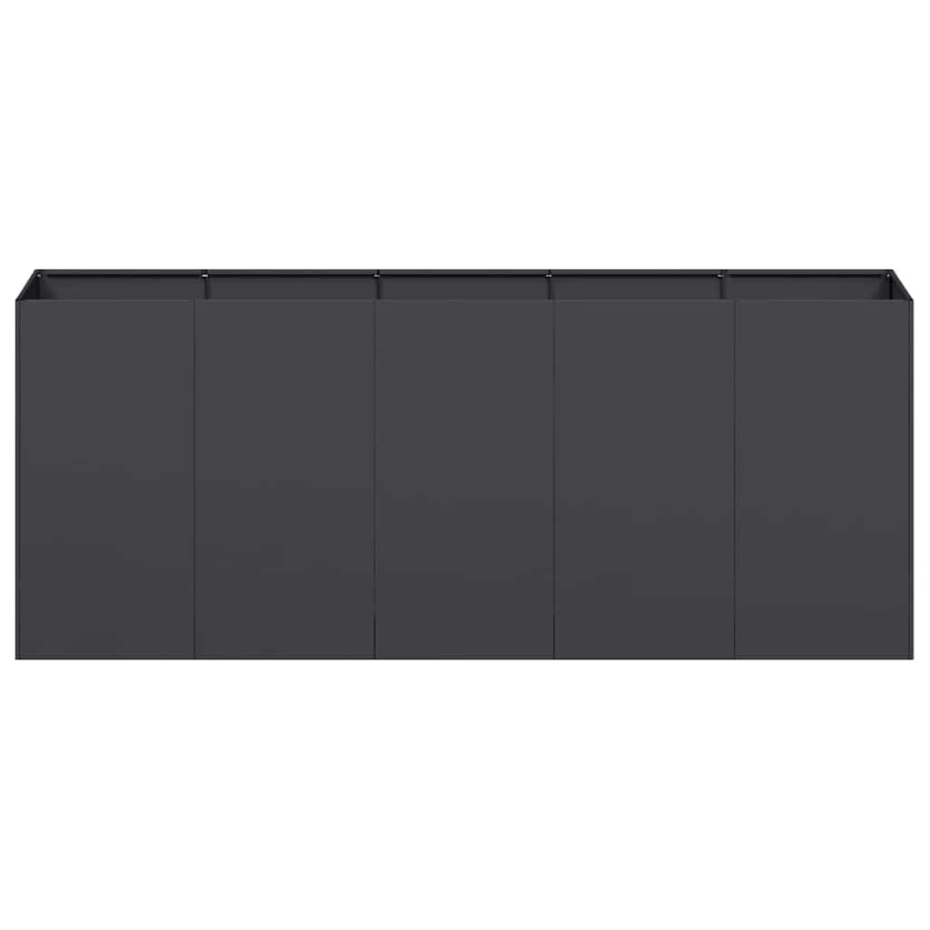 Jardinière，Pot de Fleurs noir 200x40x80 cm acier laminé à froid CFW43670 - 4