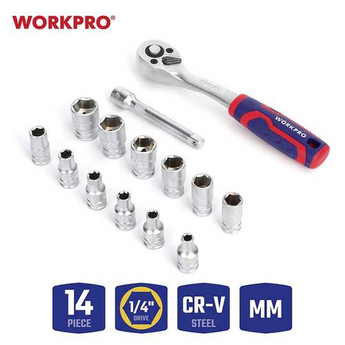 WorkPro Jeu de douilles métrique 14 pièces WP202584 - 3