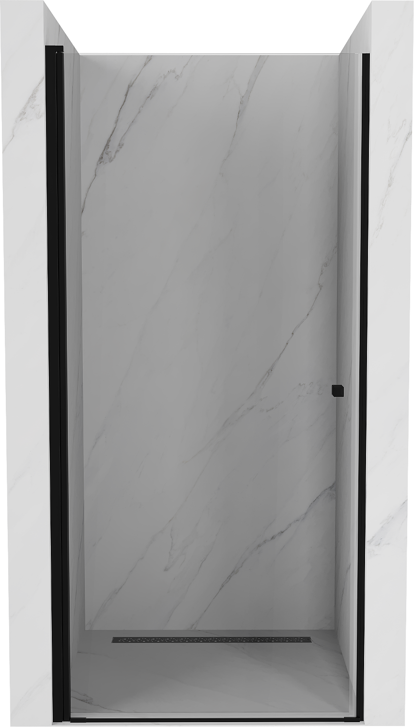 Mexen Pretoria drzwi prysznicowe uchylne 70 cm, transparent, czarne - 852-070-000-70-00