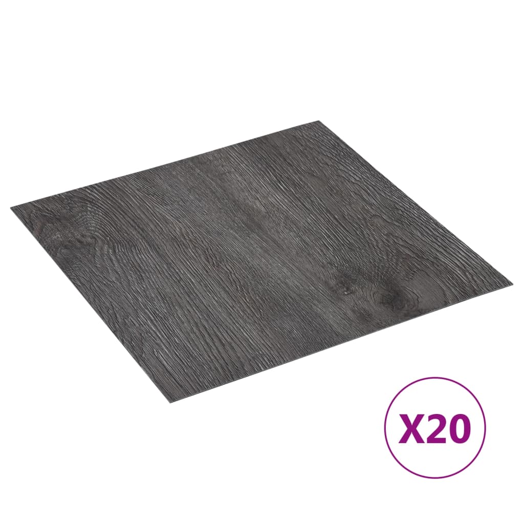 Vidaxl tarimas de suelo autoadhesivas 20 uds pvc marrón 1,86 m²