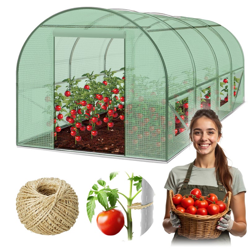 Tunel foliowy ogrodowy szklarnia 2,5x4xH2m (10m2) zielony Plonos 4916-B