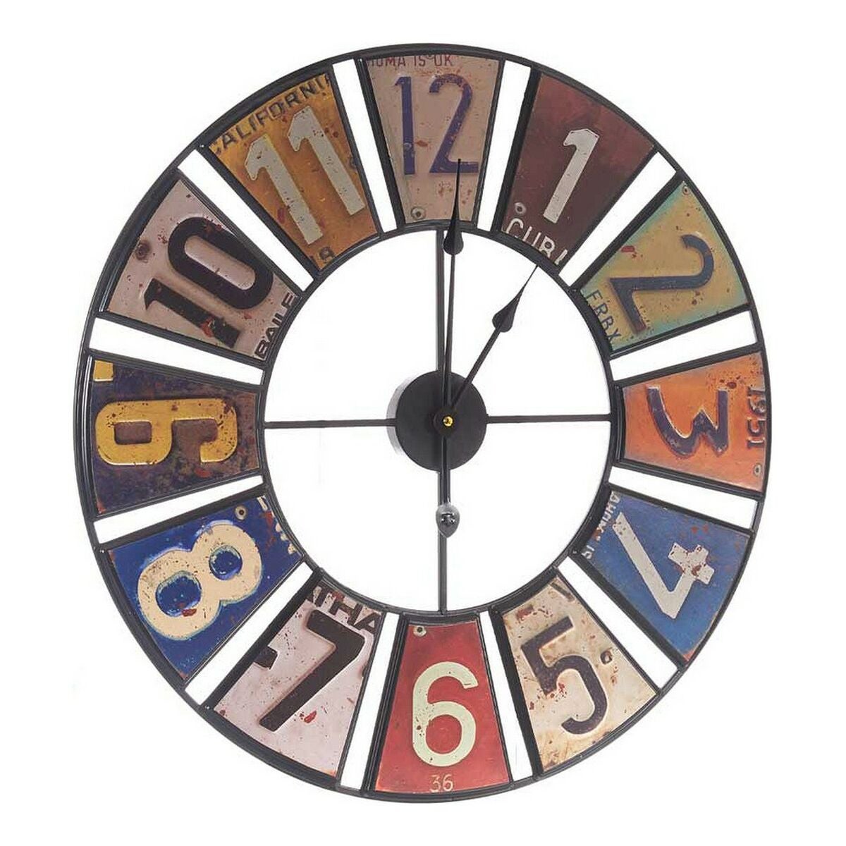 Reloj de pared multicolor retro metal (60 x 4,5 x 60 cm)