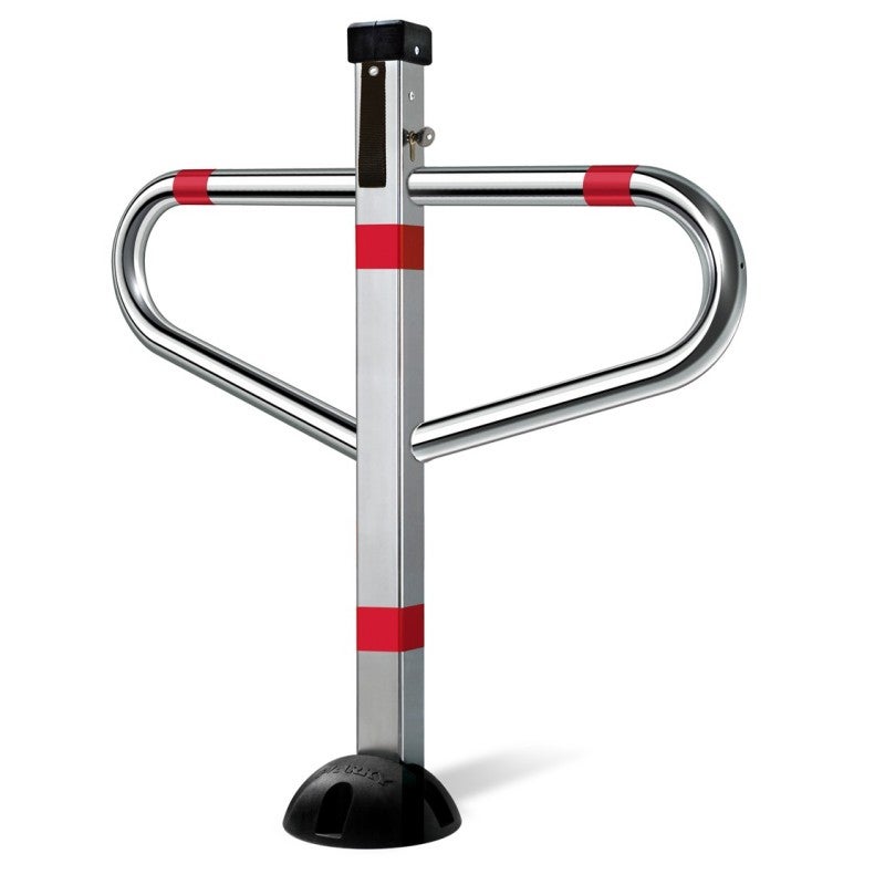 Dissuasore Di Parcheggio Wiltec Pieghevole - Paletto Con Chiave E Strisce Rosse - Foto 8