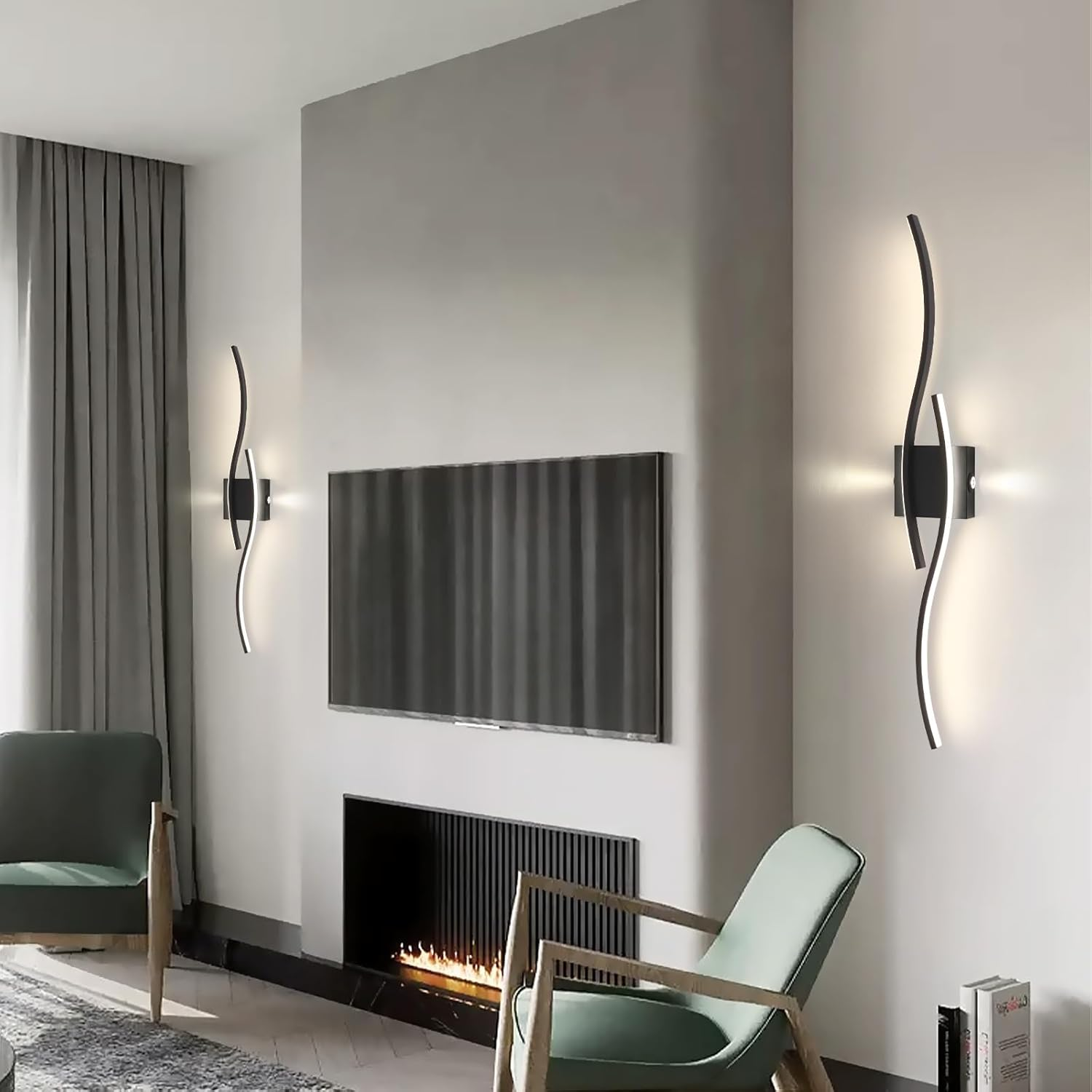 Aplique de pared de arco moderno, lámpara de pared LED, lámpara de noche, lámpara de techo, lámpara decorativa, 60 cm x 15 cm (luz cálida) - 7