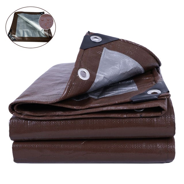 Mytee Products Bâche en toile marron clair de 3 m x 4,8 m, 340,2 g très