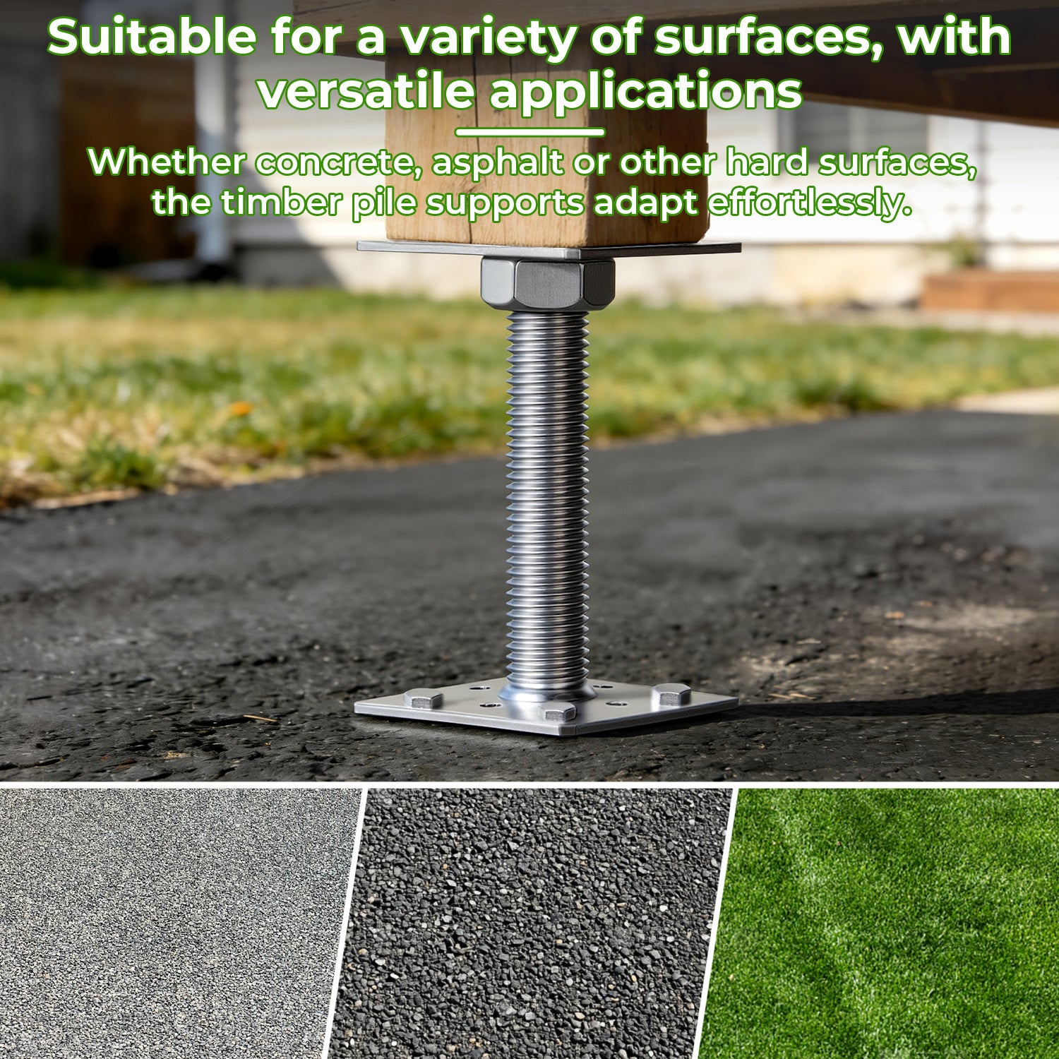 Support de poteau réglable, hauteur ajustable pour projets bois et jardin 30-250 mm Argent 4PCS - 7