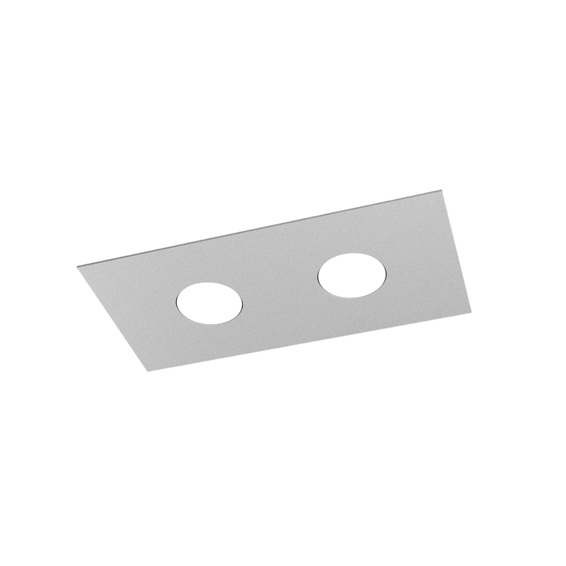 Prostokątna lampa sufitowa Toplight Area z 2 źródłami światła i oprawką GX53, struktura szara, nowoczesny design 40x20x3 cm