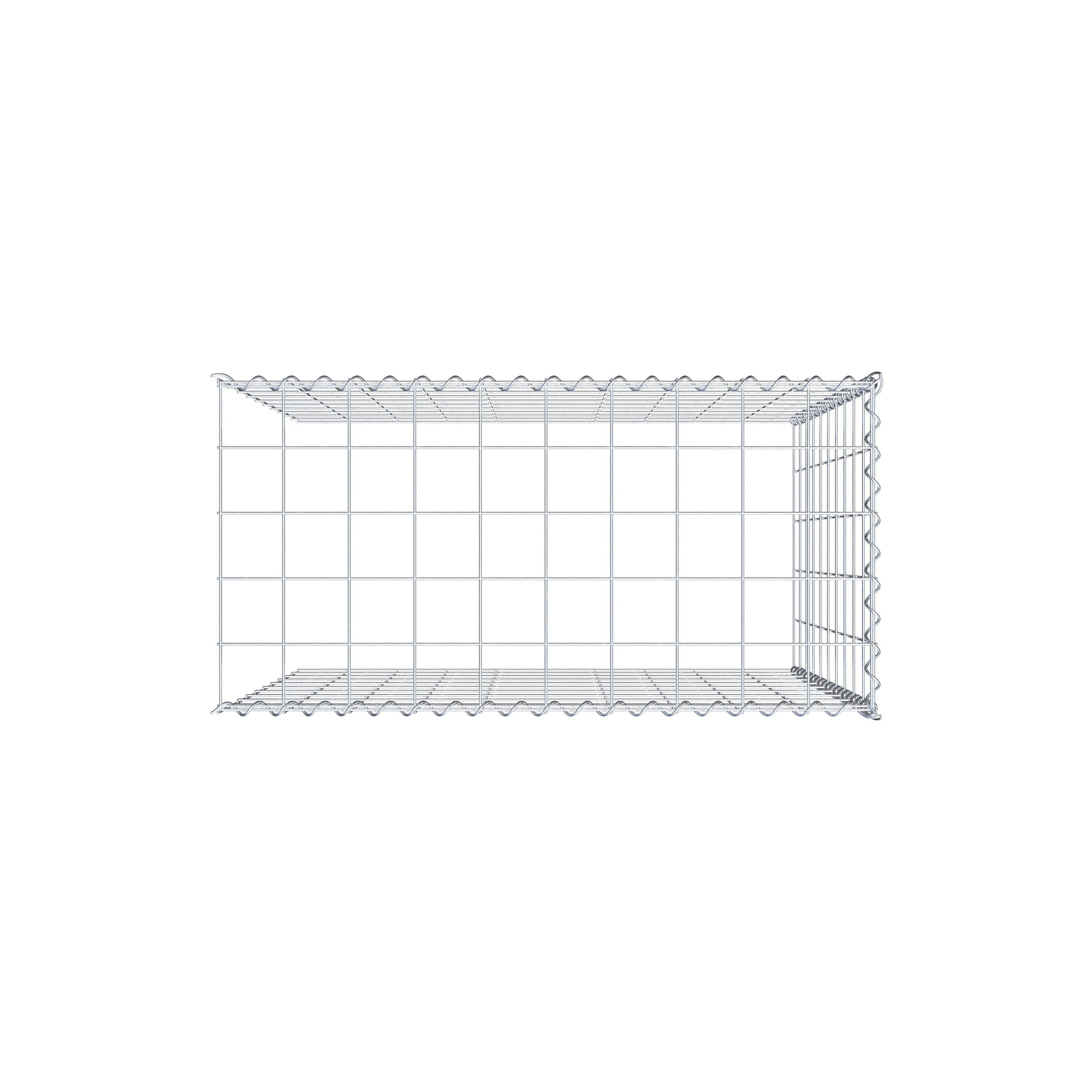 Gavión para ampliar y apilar, 100x100x50cm (LxHxP), malla 10 x 10cm, sin rejilla frontal ni inferior - 6
