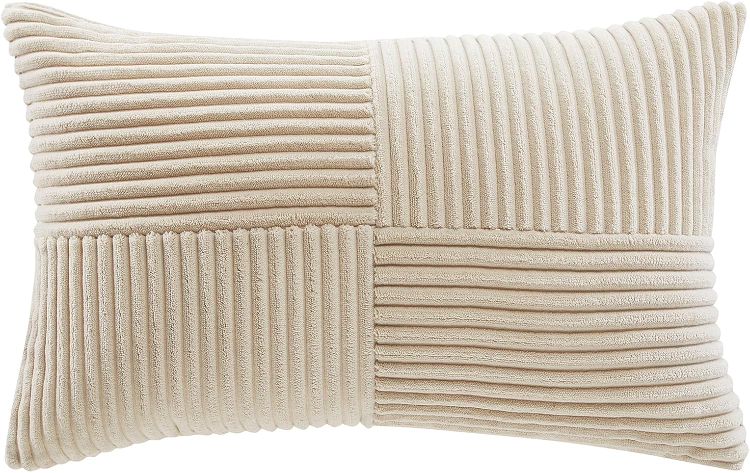 Lot de 2 Coussin 30x50 Beige, Housses de Coussin en Velours Côtelé,Douillet Taie d'oreiller Housse Coussin Moderne pour Canapé Chambre Chaise Lit - 5