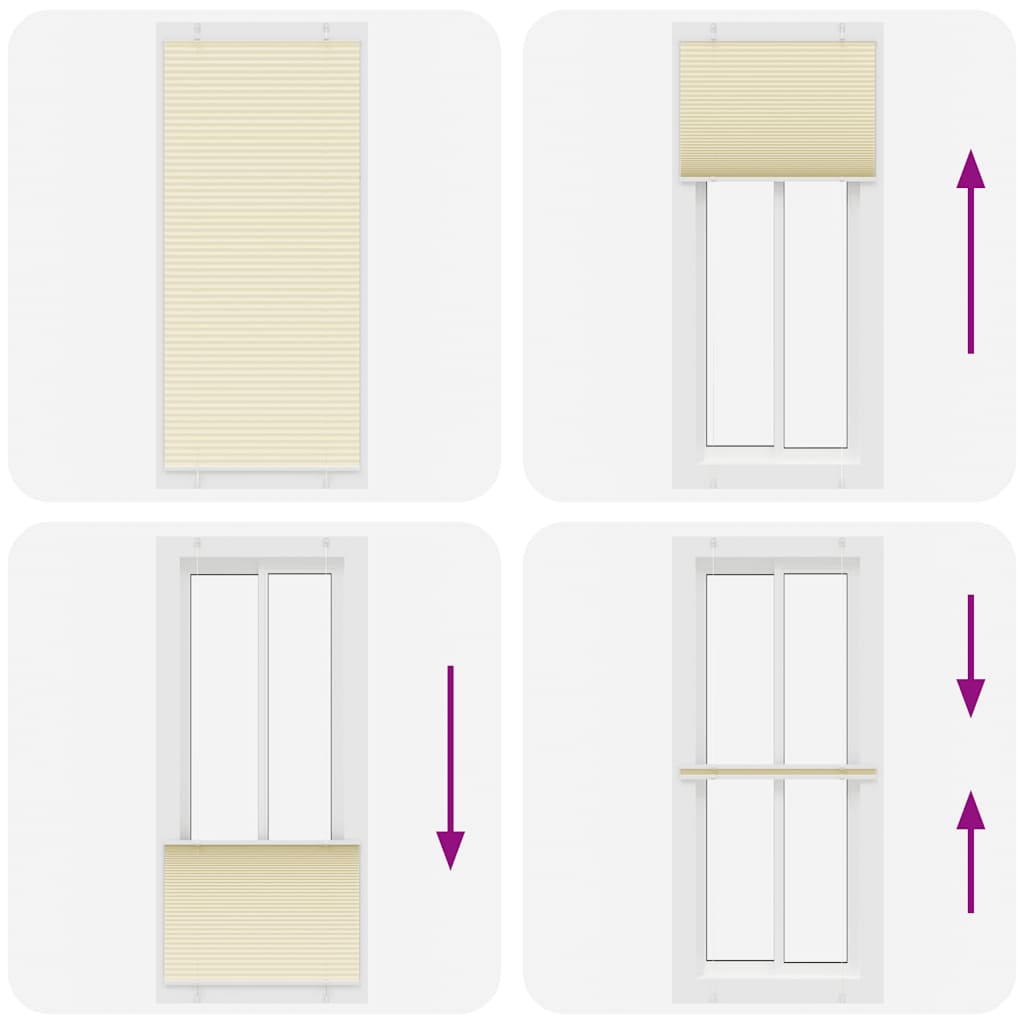 Tenda Plissettata Crema 100x200 cm Larghezza Tessuto 99,4 cm vidaXL - 7