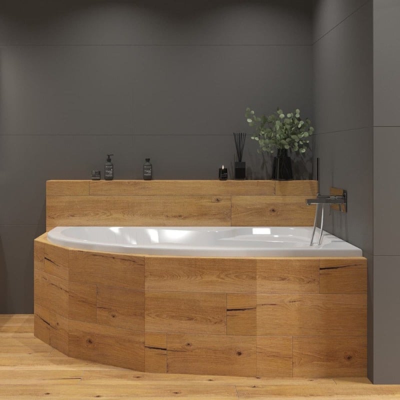 160x100 cm Fortuna Plus baignoire d'angle avec pieds, Acrylique, Droite, Blanc (FO1600PPLUS-SET) - 4