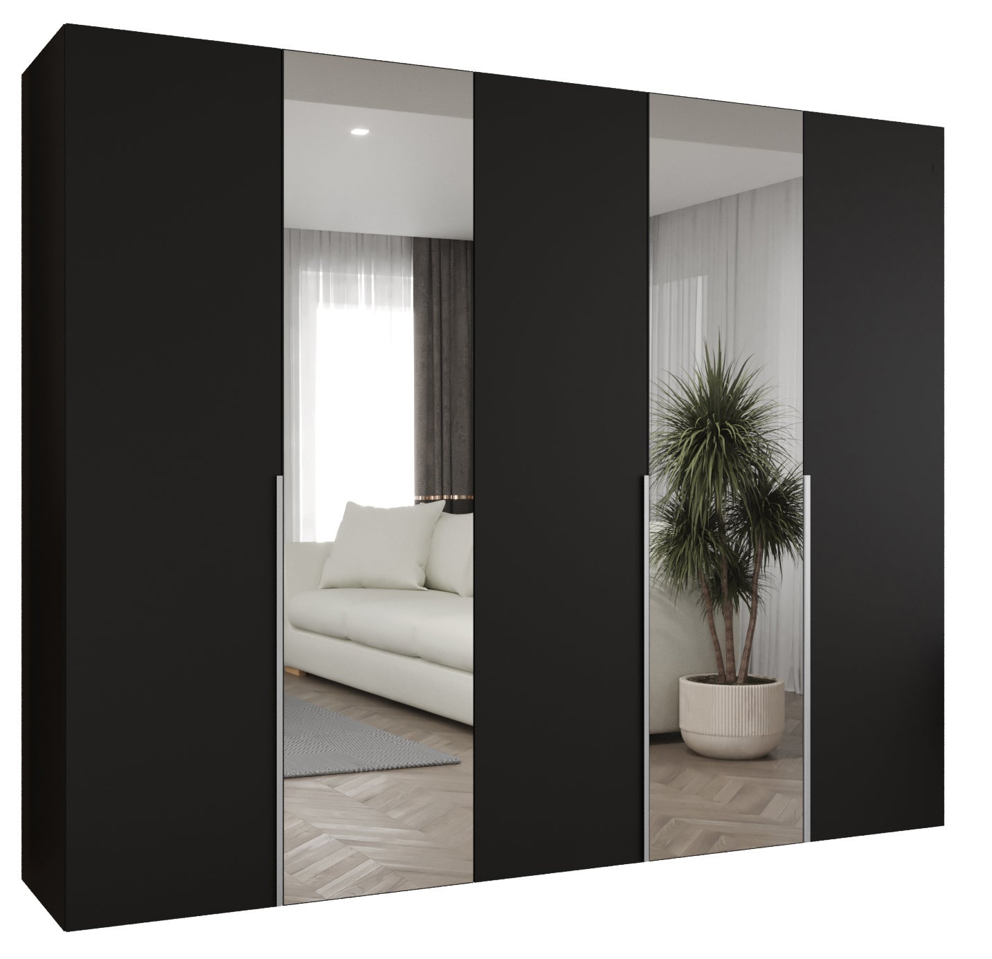 Szafa uchylna otwierana Alicante 2 250 x 52 x 202 cm czarny + u. kaszmir Abiks Meble