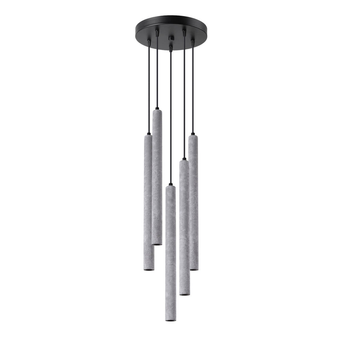 Lampa wisząca Pastelo szara 5xG9x8W tuba wym: 110 x 25 x 25 cm beton architektoniczny Sollux Lighting