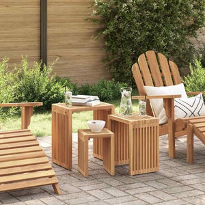 Table D'appoint D'extérieur Avec étagère - Double Plateau Imperméable - Pour Jardin, Terrasse, Piscine - Noir - Coleshome