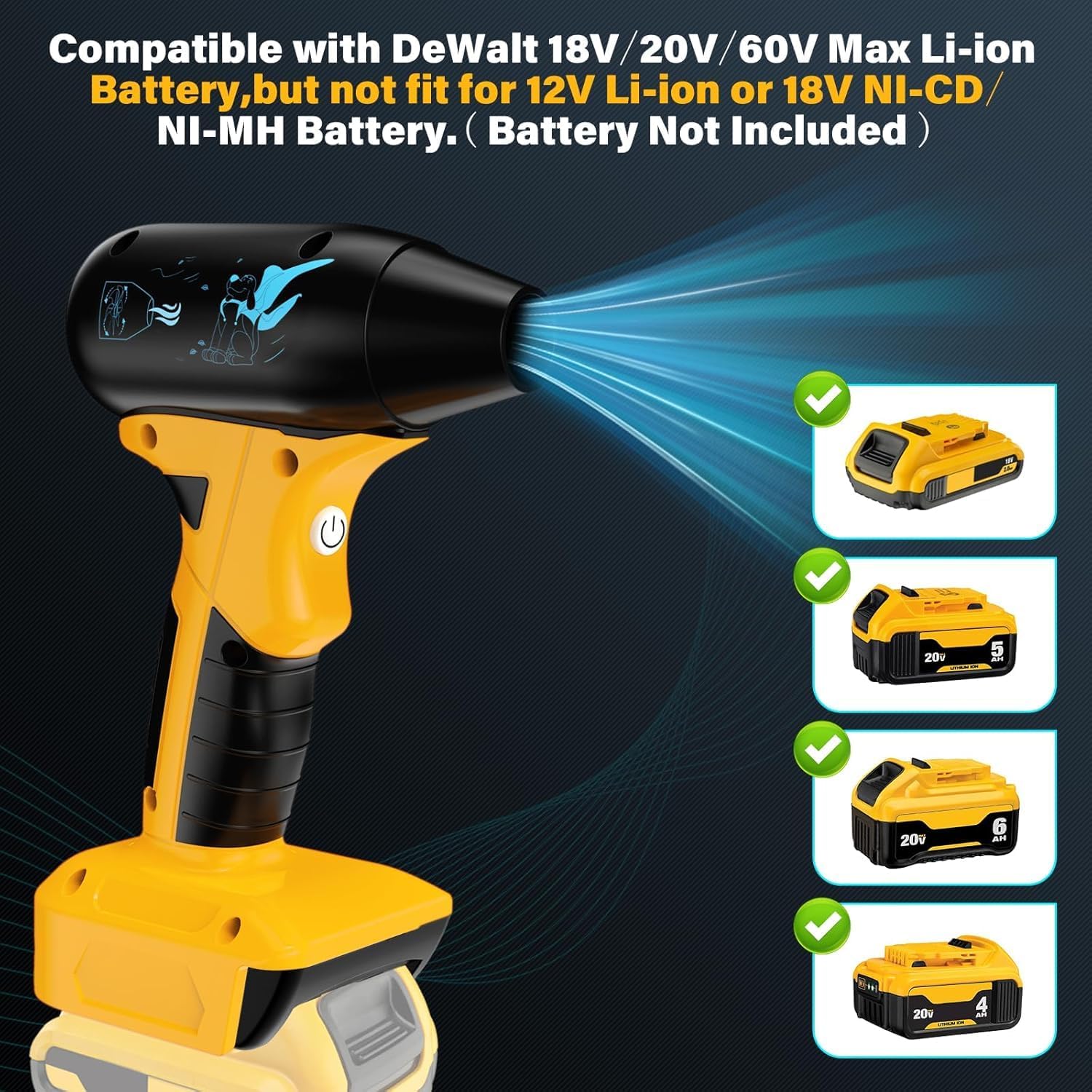 Ventilateur Turbo à 130 000 Tr/min, Souffleur D'air Portable Pour Clavier D' Ordinateur, Extérieur, Voiture, Maison | Leroy Merlin