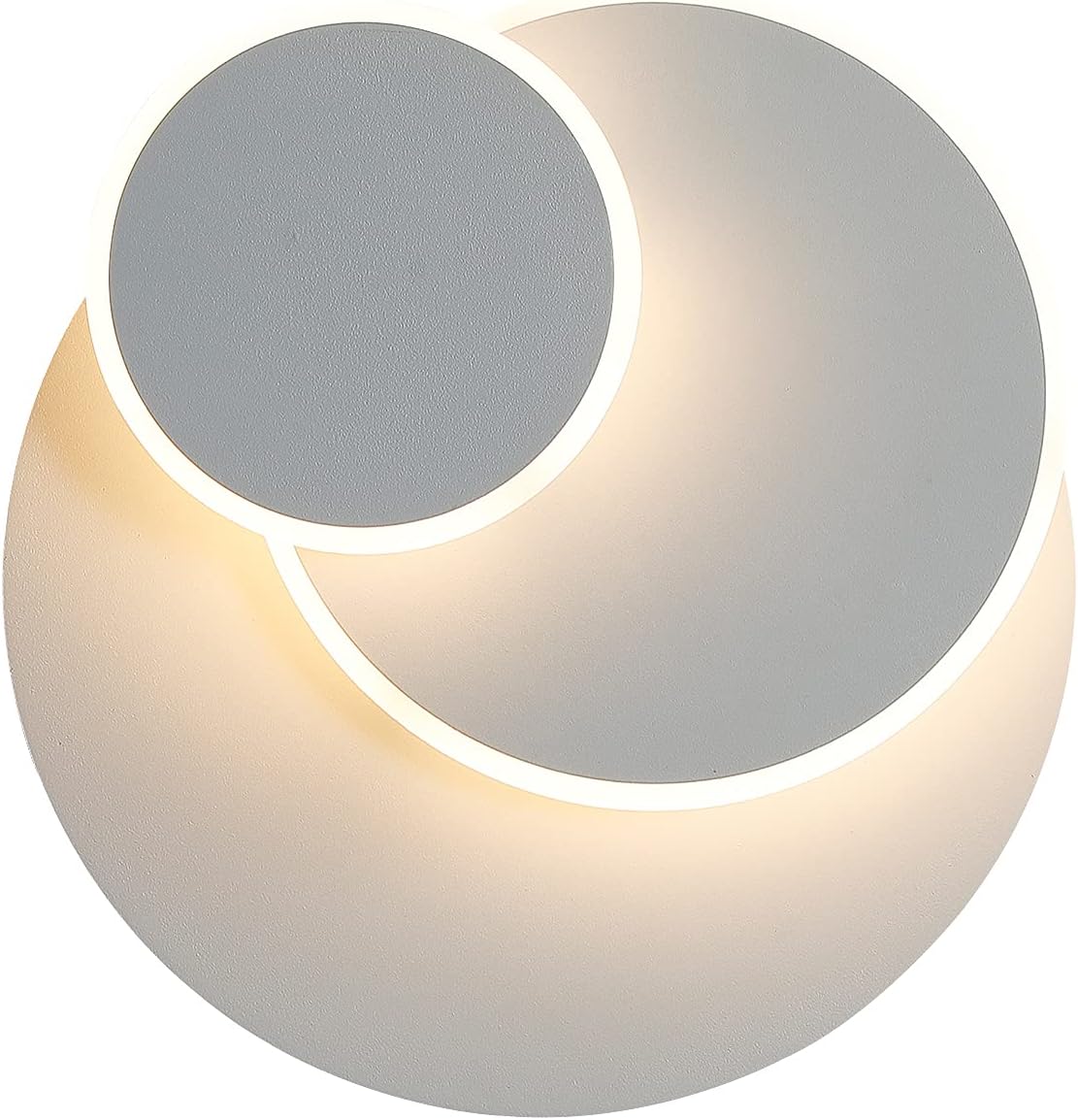GOECO Kinkiet LED 15W, eclipse 3 w 1 Solidna ochrona Kinkiet Wewnętrzny Lampa Nowoczesna Prosta Salon Aleja Balkon Lampa Led Chrom Sypialnia