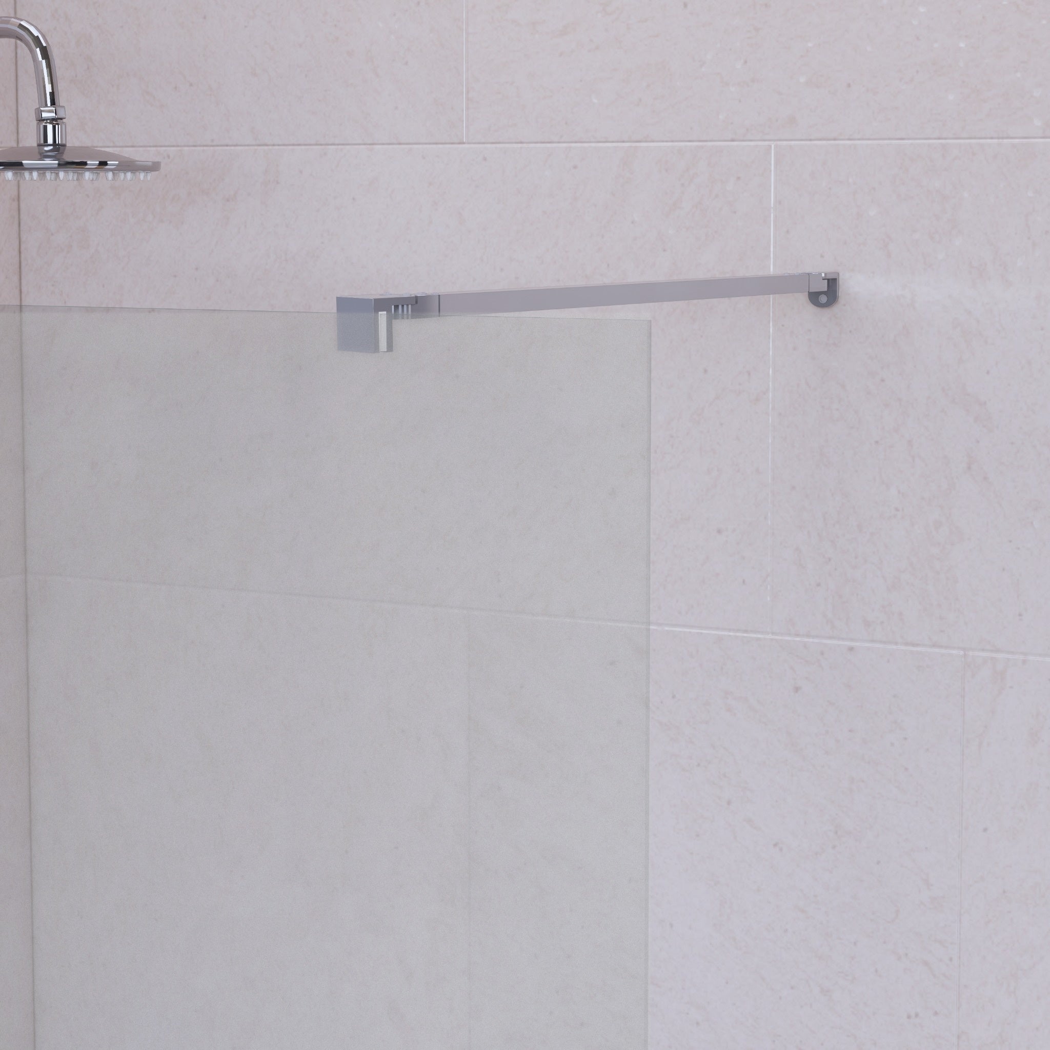 Mampara de ducha fija 90 cm translucida cromo plata antical 8mm 200 cm alto - 2