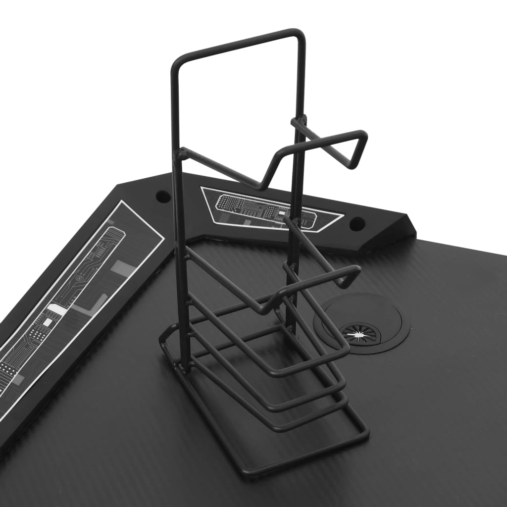 Bureau de jeu à LED en forme de Y noir 90x60x75 cm - 8