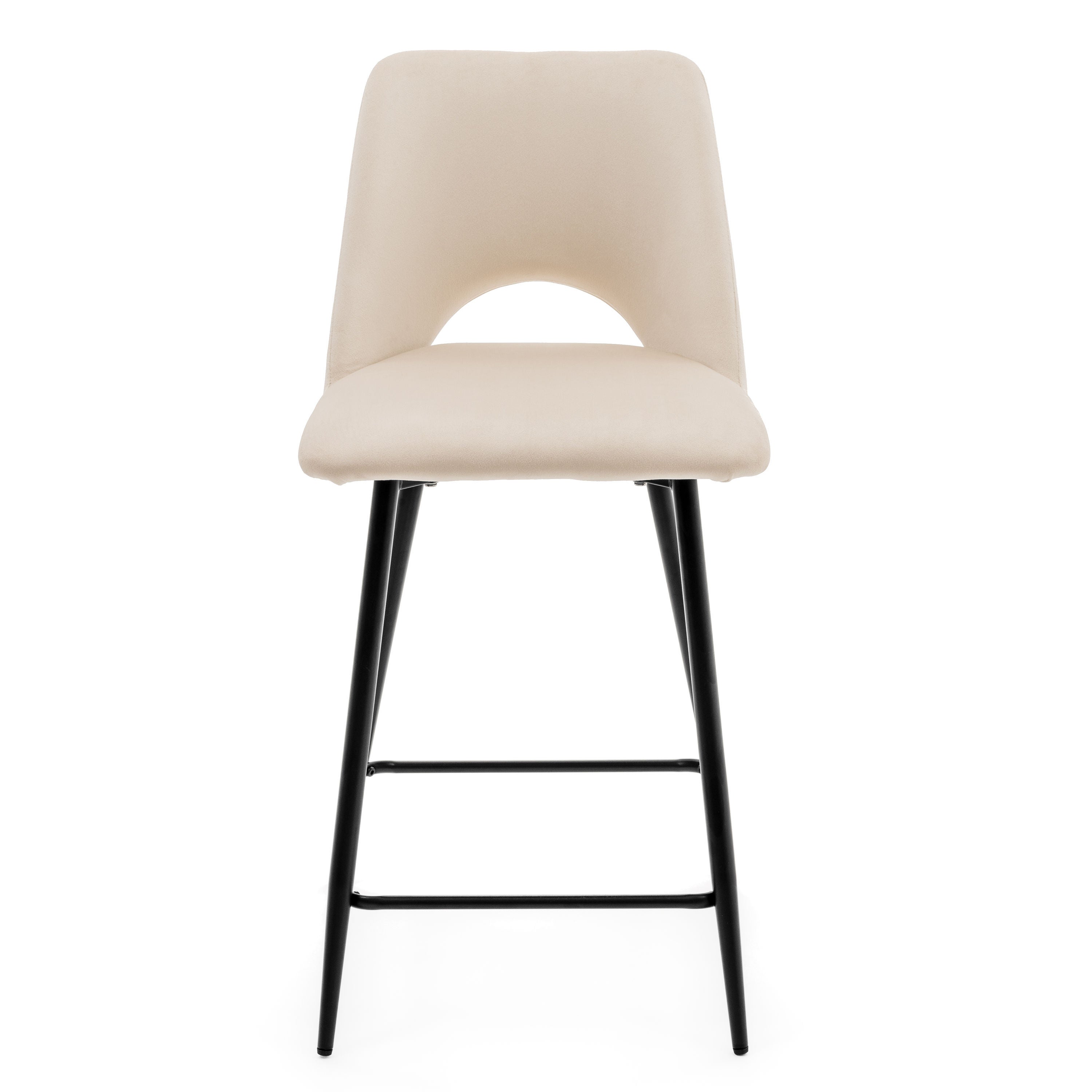 Hoker tapicerowany welurowy do salonu jadalni barowy ORO beżowy - 2