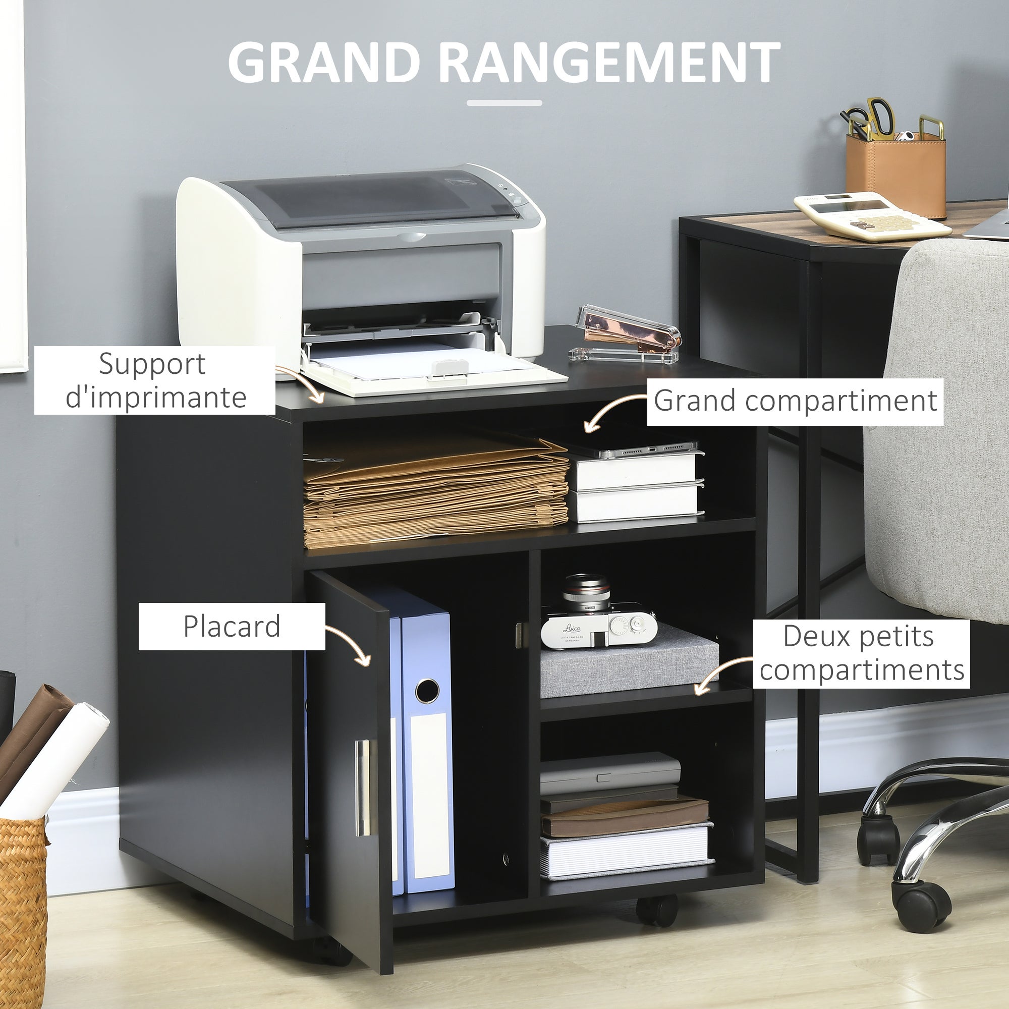 organisateur de bureau Bois HOMCOM - 4