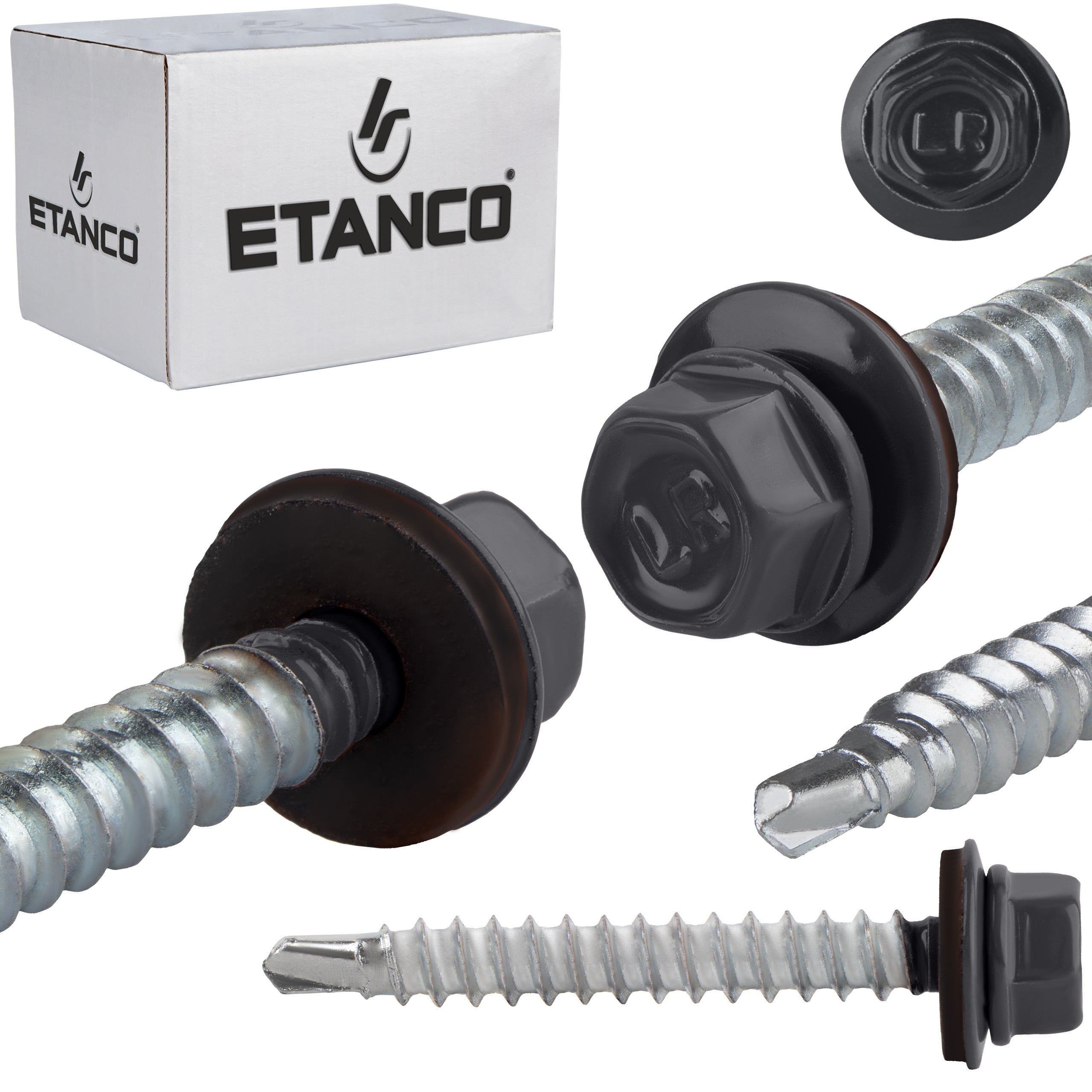Wkręty farmerskie Etanco GTF HD Z16 6,4x50 mm RAL 7024 samowiercące 100szt