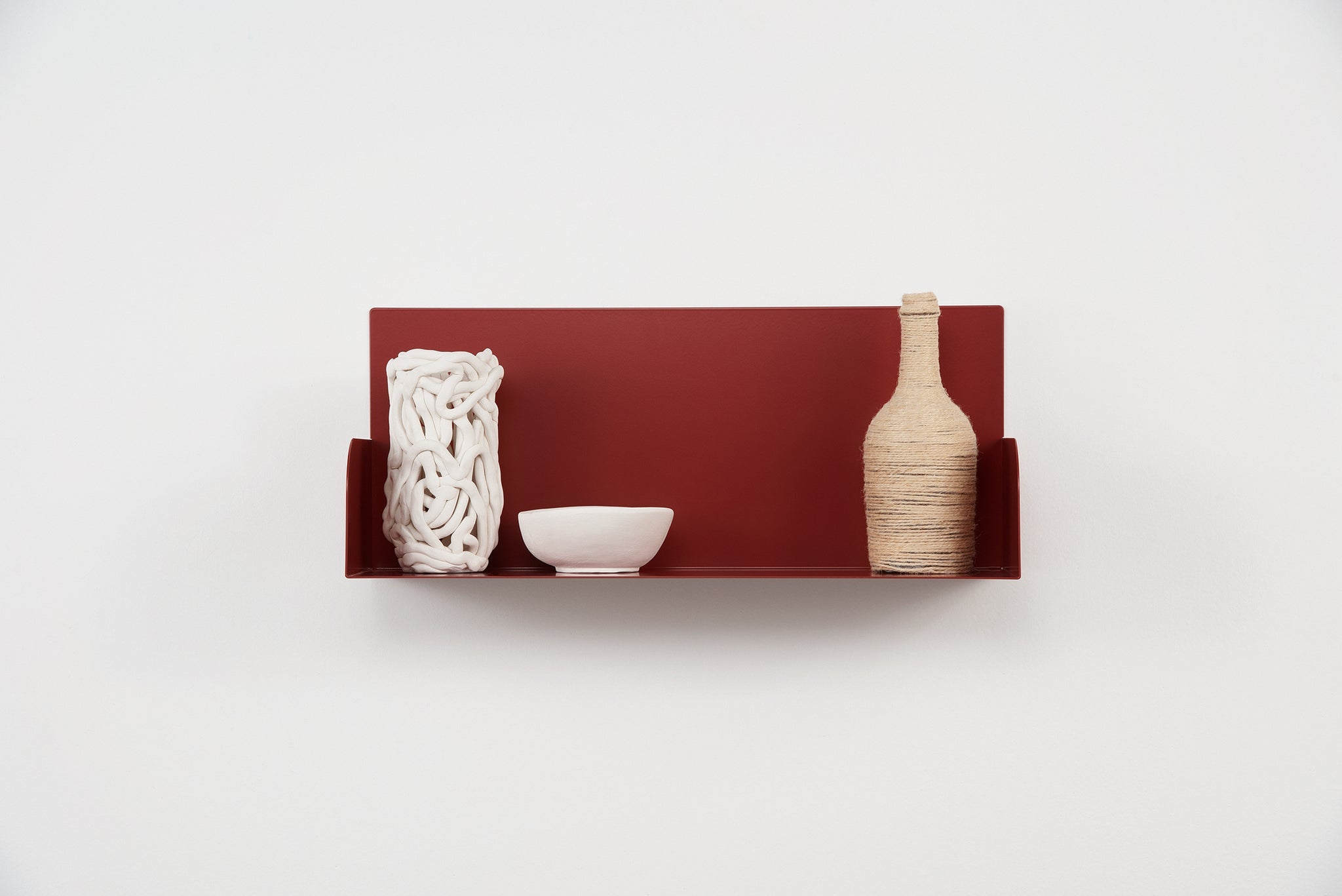 Etagère murale en métal, Bibliothèque murale, Set de 4 étagères murales design, Bibliothèque murale pour livres, Made in Italy (Terracotta, 4 Pieces) - 3