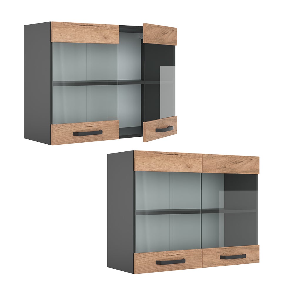 Vicco Armoire en verre R-Line, Chêne de force doré, 80cm - 5