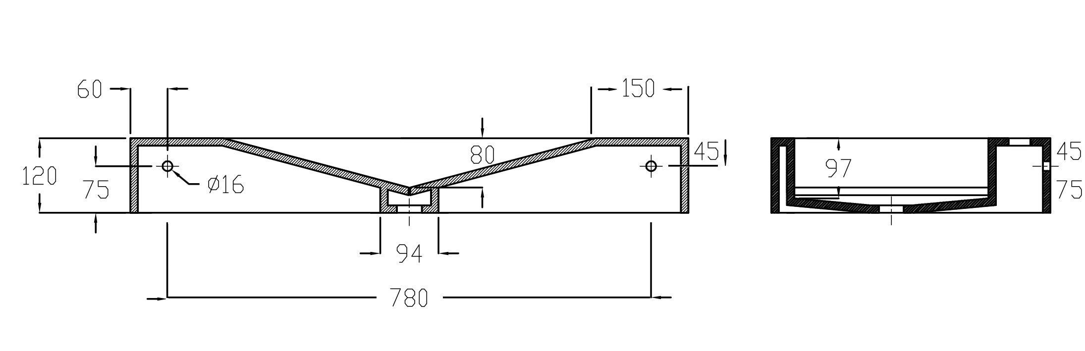 BERNSTEIN - Vasque murale rectangulaire 90x45x12cm en fonte minérale - PB2049 - blanc mat - 5