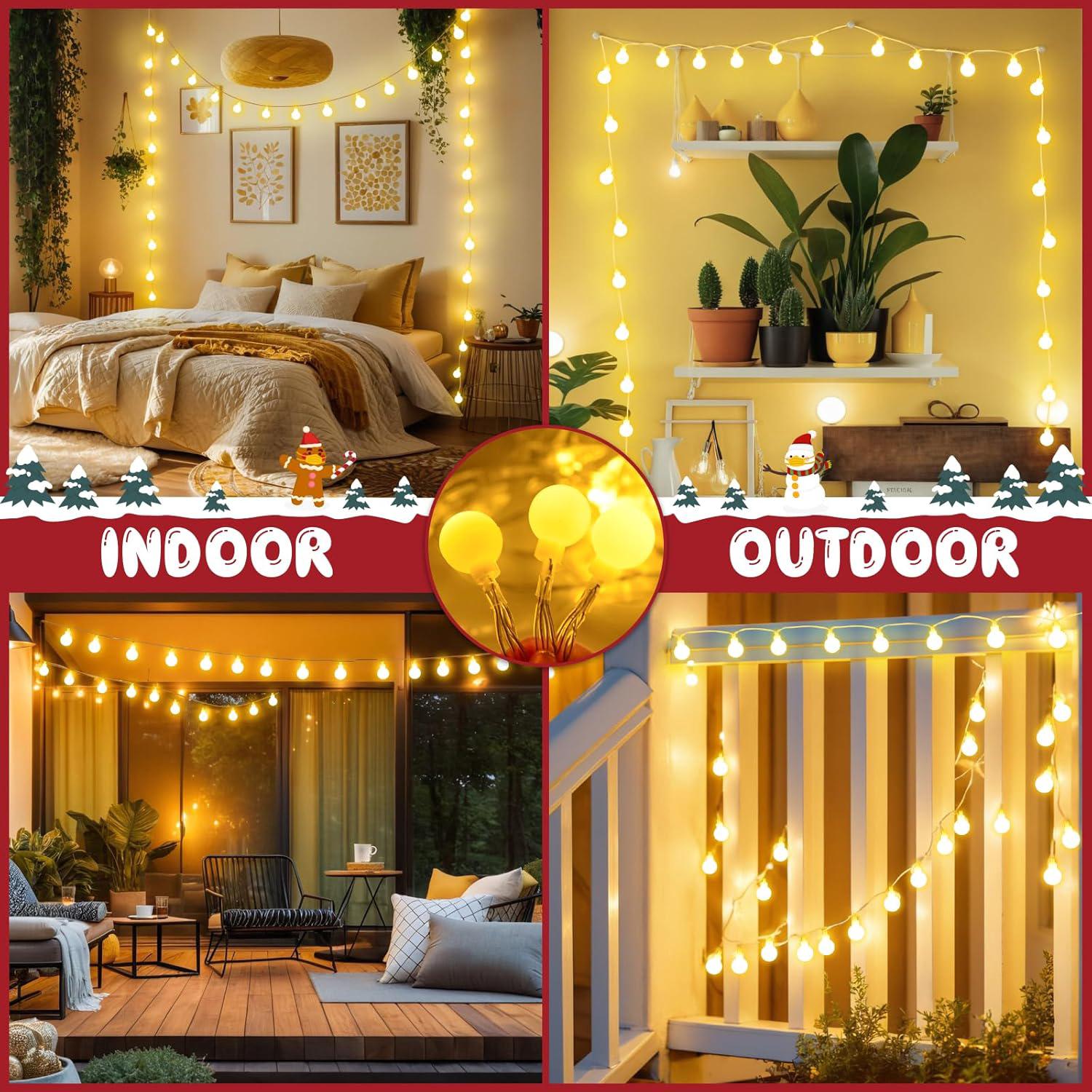 Guirlande lumineuse d'extérieur – 3 m de long, 20 lumières, avec télécommande et support de piles étanche – [Classe énergétique F] - 5