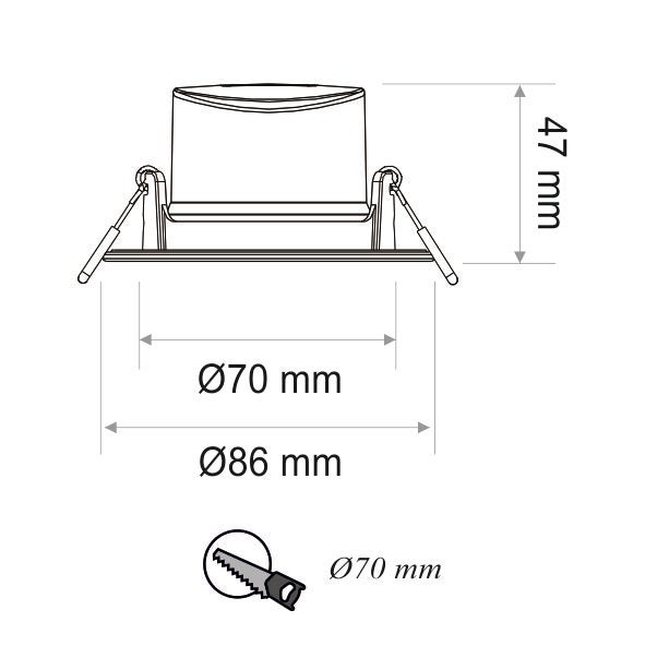 Lot de 3 spots LED encastrable BBC (RT2012/RE2020) IP65 - spécial salle de bain - 6.5W 570 LM 3000K - garantie 5 ans - 2