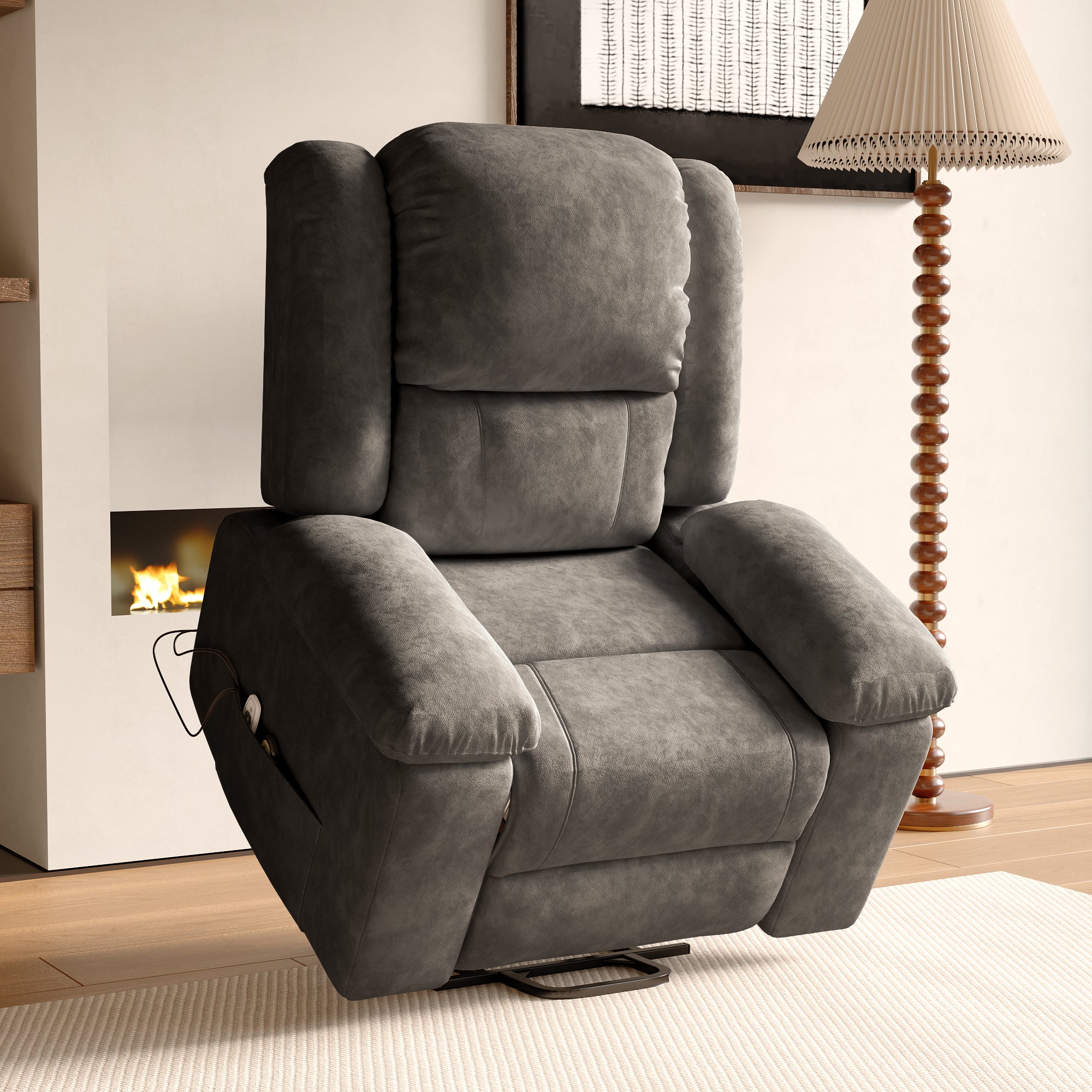 Fauteuil Luxe De Relaxation Et Massage Électrique, Gris - 2