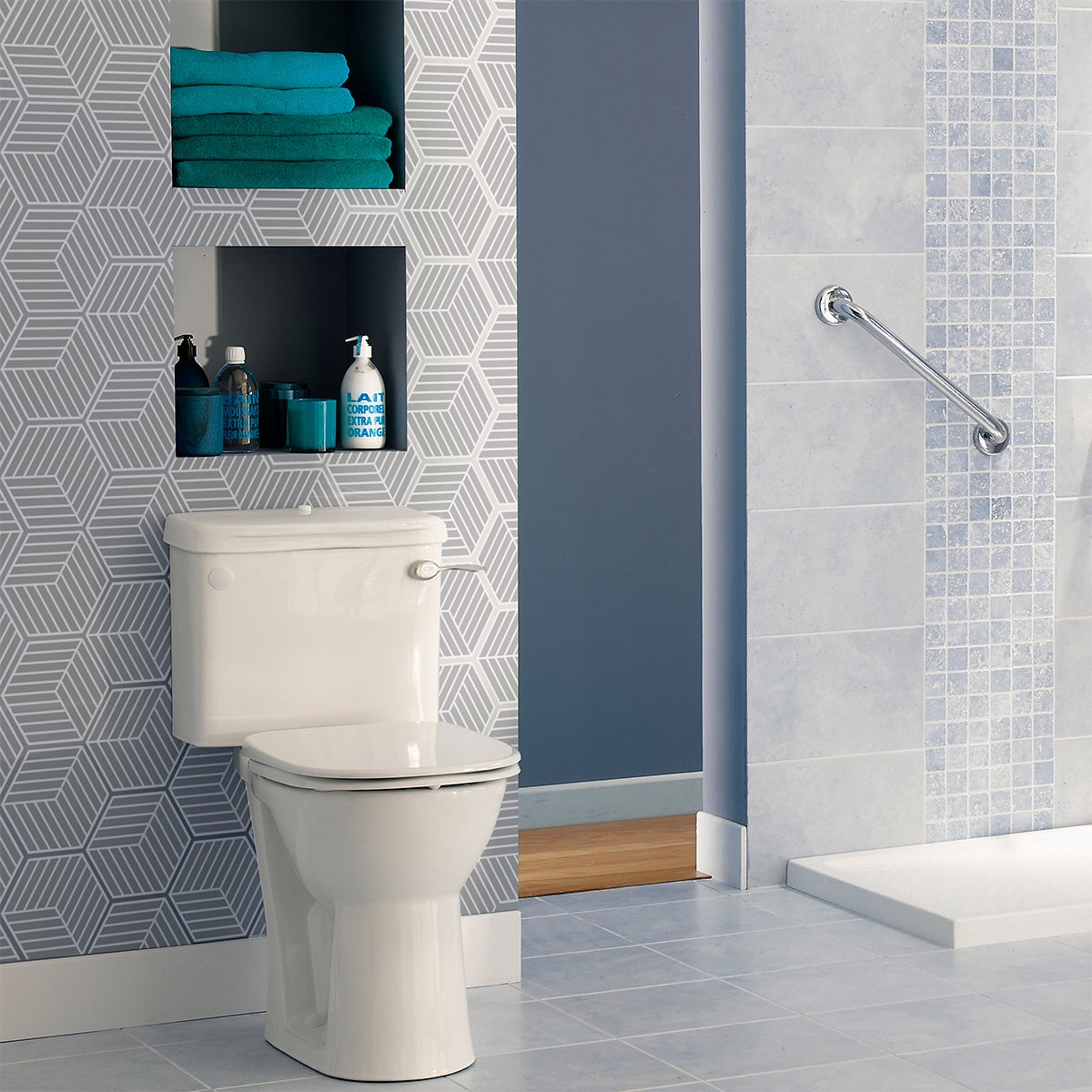 Adesivo piastrelle esagonali design sfumature di grigio - Sticker adesivo - adesivi murali - 28stickershexagones15x13,5cm - 4