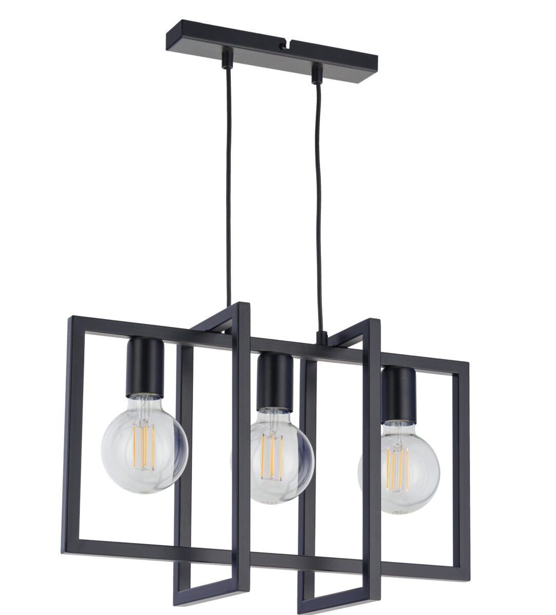 Lampa wisząca Eden czarna 3xE27x15W dekoracyjna wym: 80 x 50 x 18 cm metal SIGMA