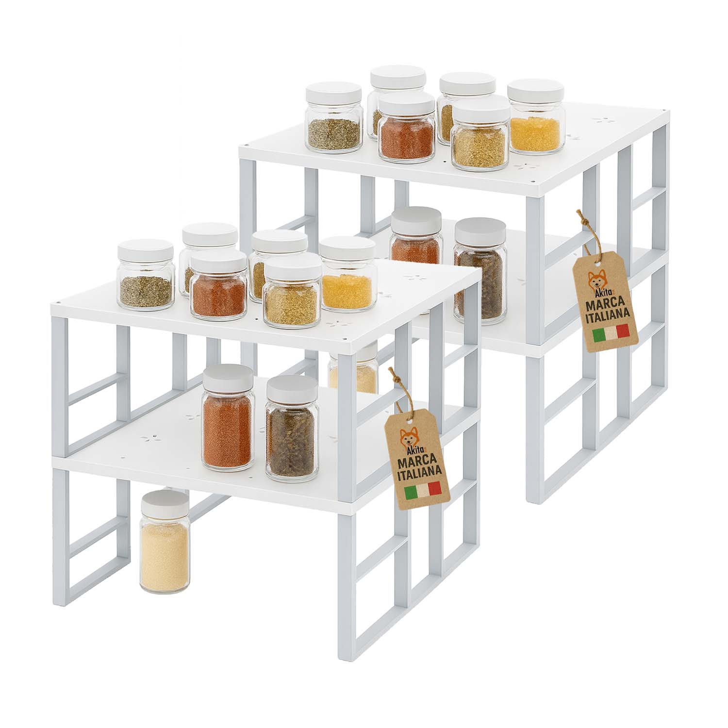 4 Organizzatori Espandibili Per Cucina: Scaffali Multi-livello Per Spezie, Barattoli, Dispensa E Scrivania