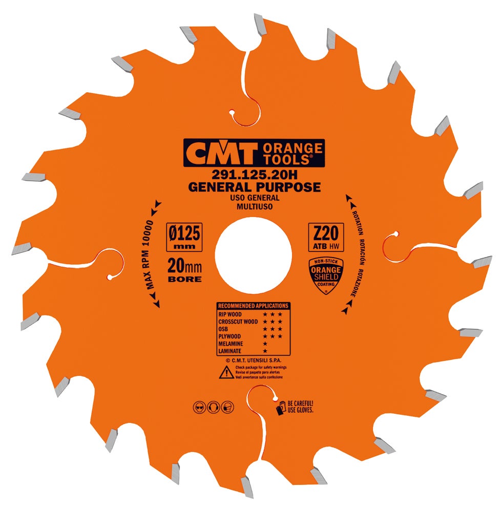 CMT ORANGE TOOLS Kreissägeblatt 125x2,4x20 Mm – Wechselzahn, 36 Zähne, Für Handkreissägen