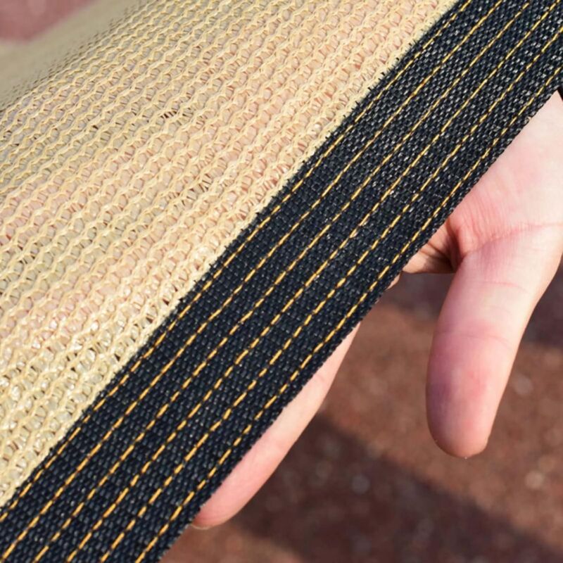 Voile d'ombrage beige, protection UV, respirante et idéale pour les serres, les tonnelles de jardin et les piscines. Dimensions : 4 mètres x 8 mètres - 6