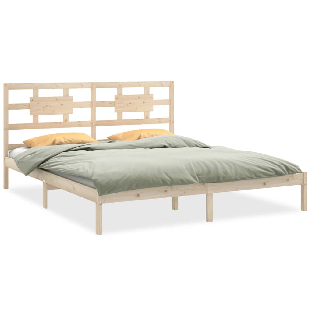 en.casa] Struttura Letto in Legno di Pino con Testiera 120 x 200 cm Letto 1 Piazza e Mezza in Stile Moderno - Bianco