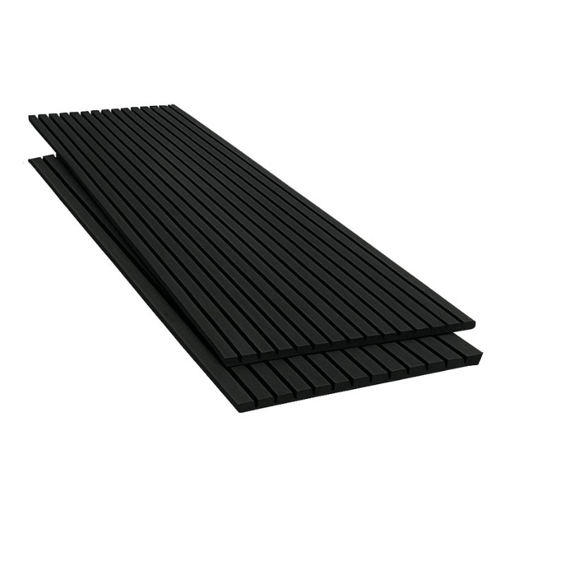Set de 2 paneles acústicos de madera 240x60x2,2 cm – negro con fondo negro
