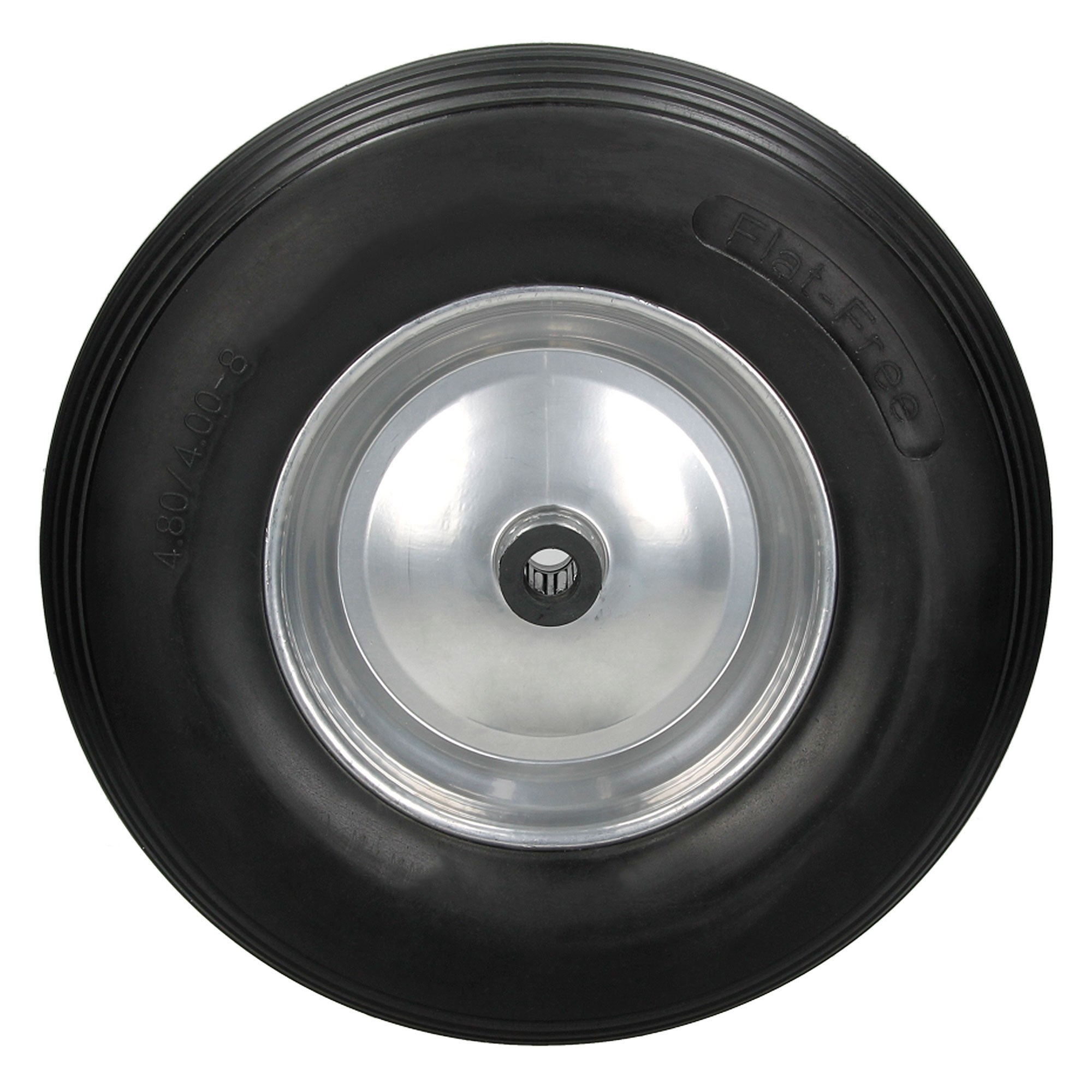 Roue de brouette Pneu avec essieu PU 4.80/4.00-8 Ø 390 mm Roue de secours en caoutchouc plein - 2