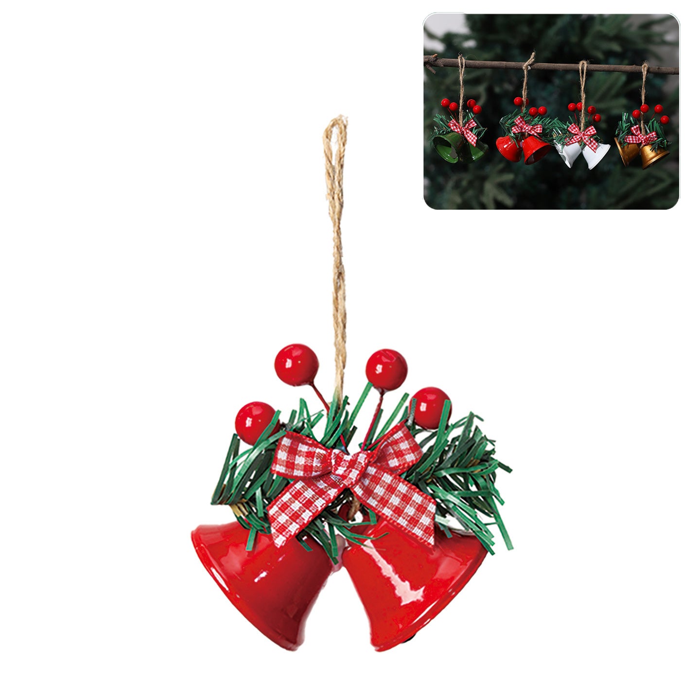 Figurine Père Noël Vintage Avec Cloche Et Botte - Déco Sapin De Noël