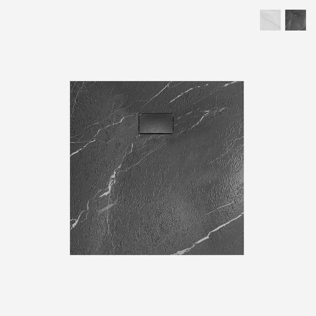 Receveur de douche carré ultra-plat effet marbre 90x90cm Stone MM