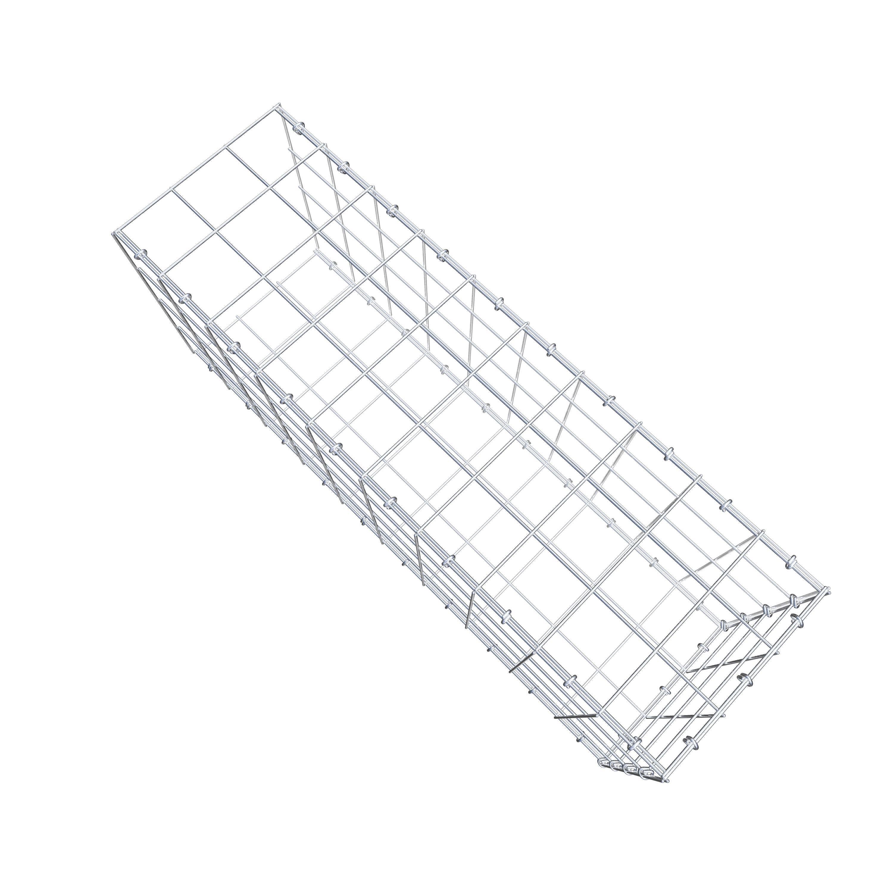 Gavión para alargar en acero galvanizado 100x40x30cm (LxAxP), malla 10 x 10cm, Anillo en C, sin rejilla frontal - 8