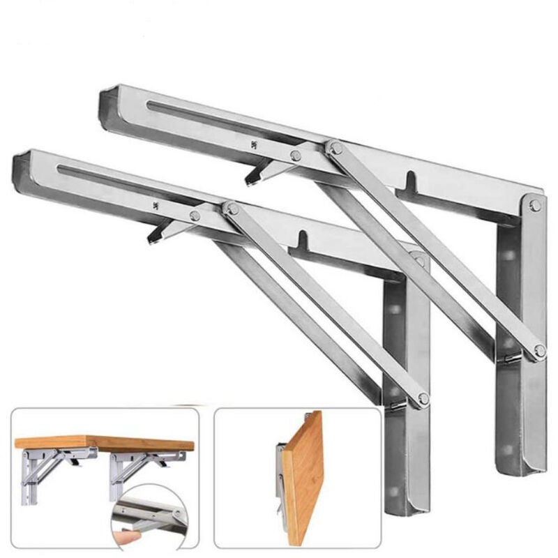 Équerre Pliante 400 mm, Supports d’Étagère Pliables Acier Inoxydable ...