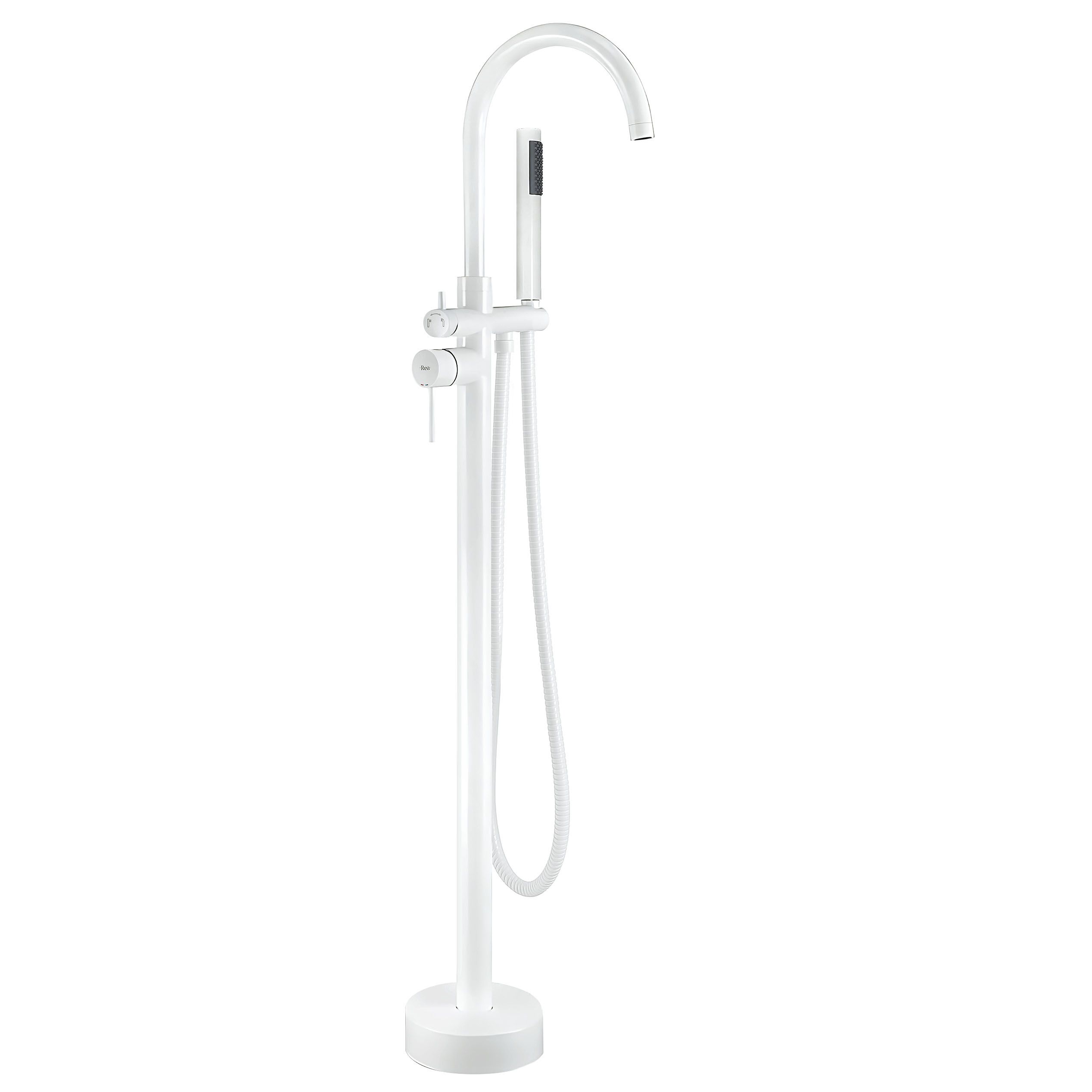 Bateria wannowa podłogowa Rea Lungo Biała