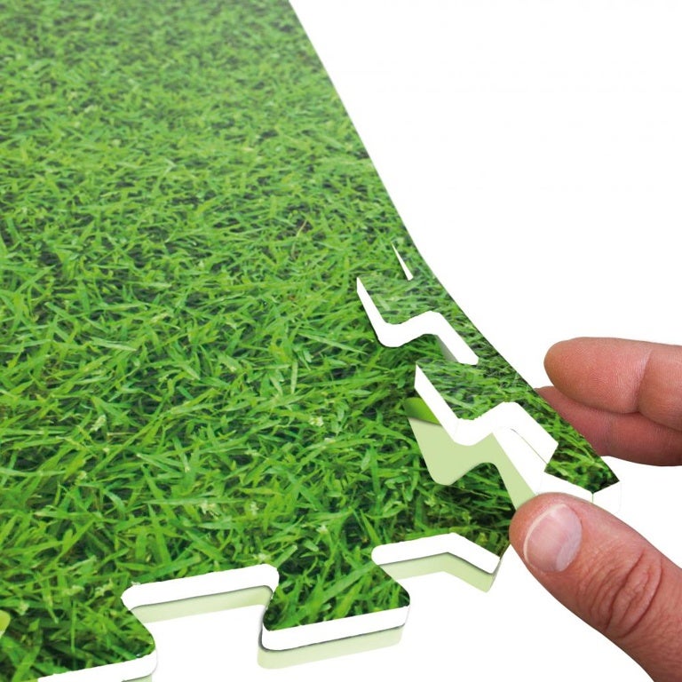 Lot de 9 dalles de protection de sol pour piscine 50 x 50 cm imitation gazon épaisseur 8 mm pour piscine et spa - Gré - 3