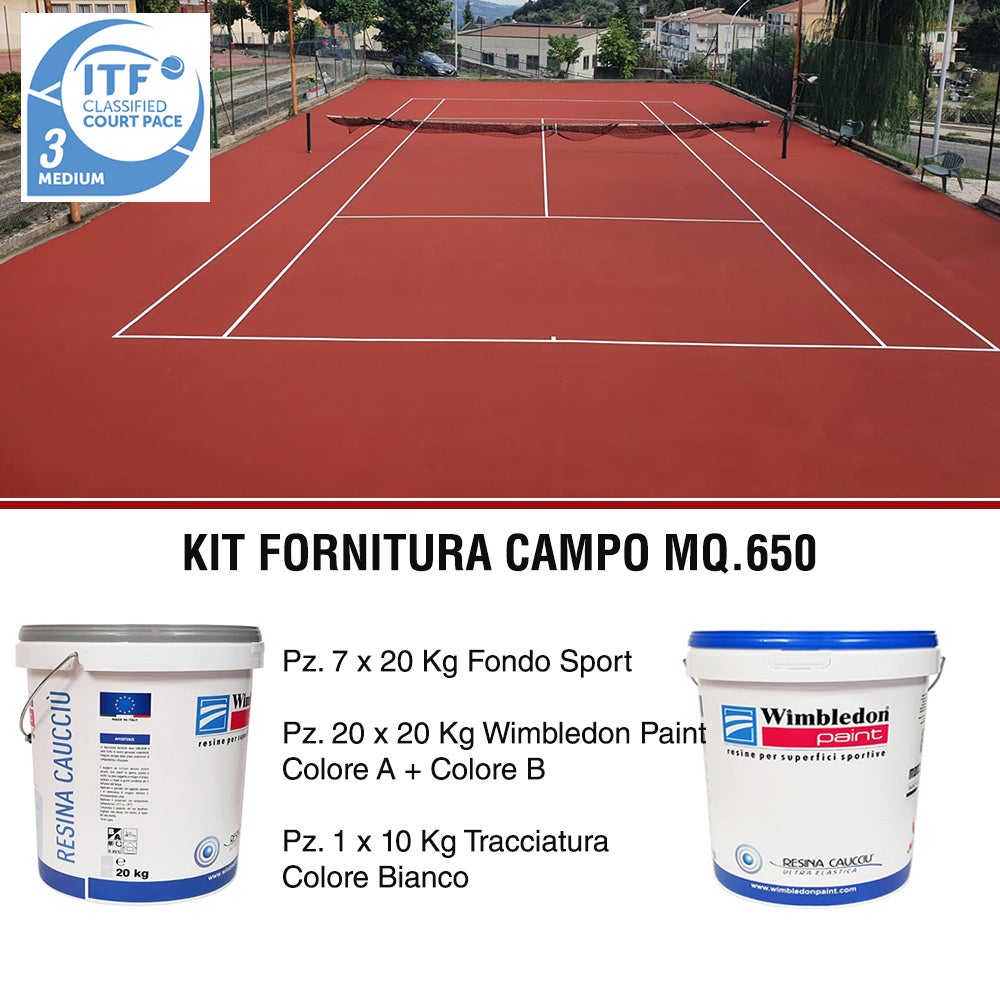 Kit Resina para Canchas de Tenis Pintura Deportiva Color Rojo