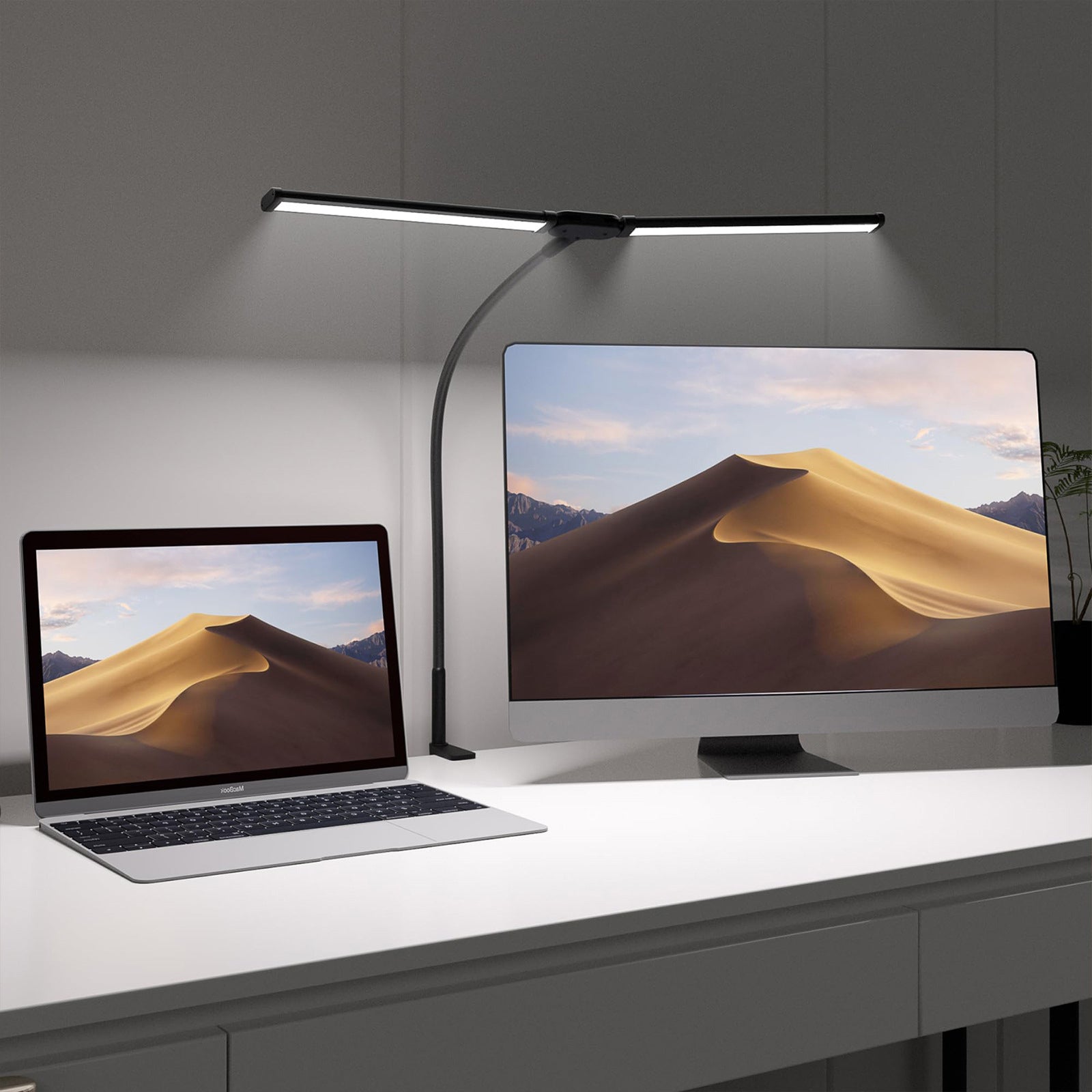 Lampe de bureau LED architecte, 3 couleurs 10 niveaux réglables, lumière anti-éblouissement, idéale pour lecture, étude et travail créatif - 3